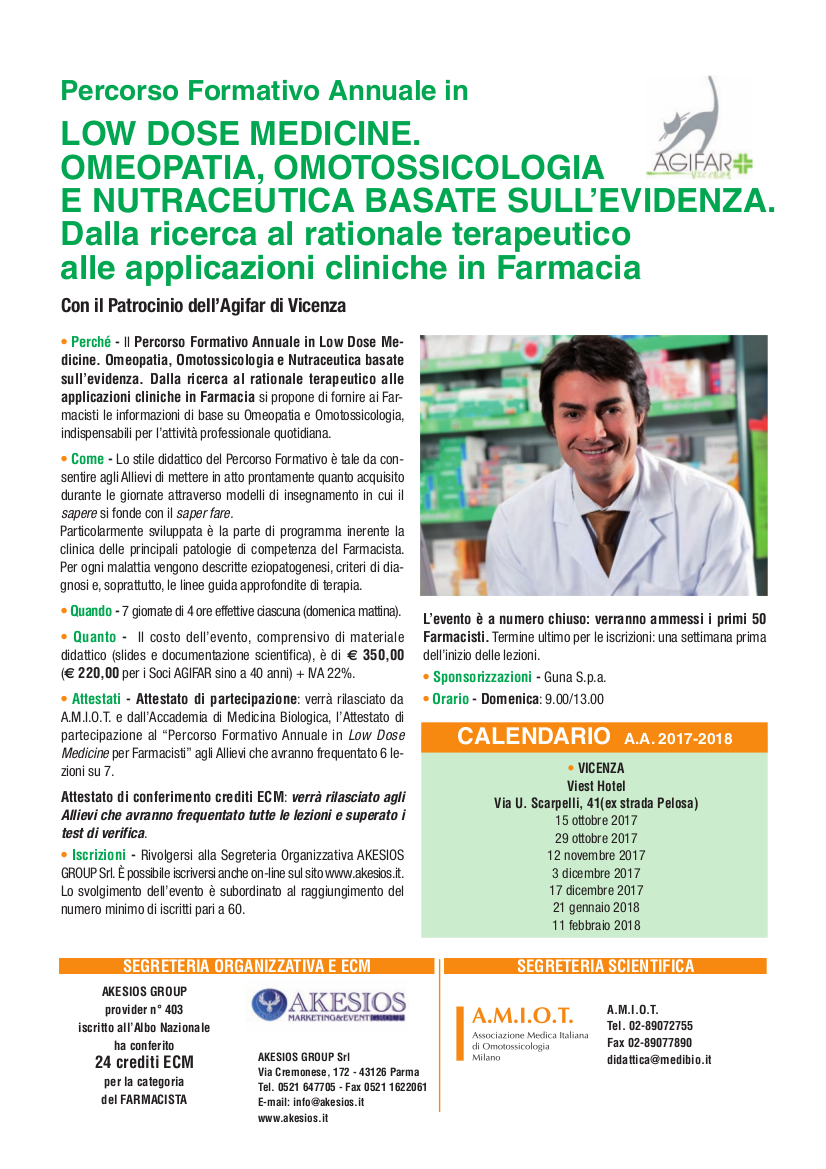 Medicina Biologica per farmacisti Vicenza